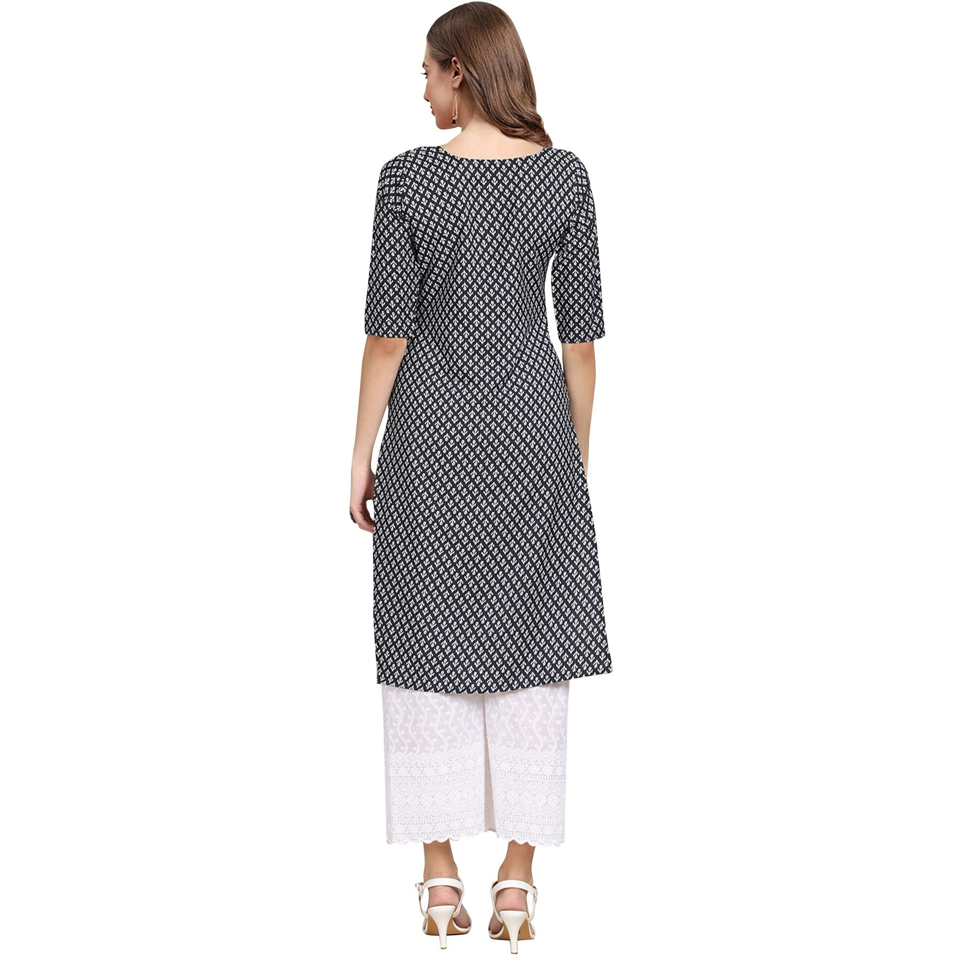 Pinkmint Women's Crepe Digital Print Straight Kurta [Pack Of 6] Multicolour