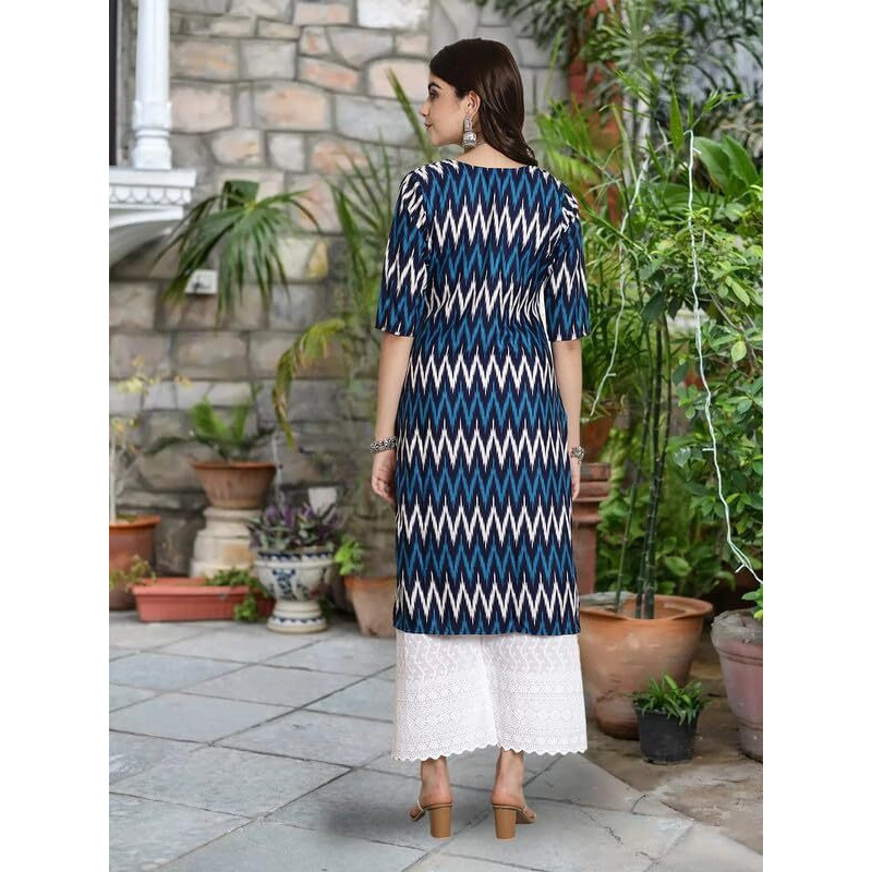 Pinkmint Festival Wear Printed Crepe Kurti's For Women's Ll Ethnic Kurti Ll Comfortable Kurti (Pack Of 6)