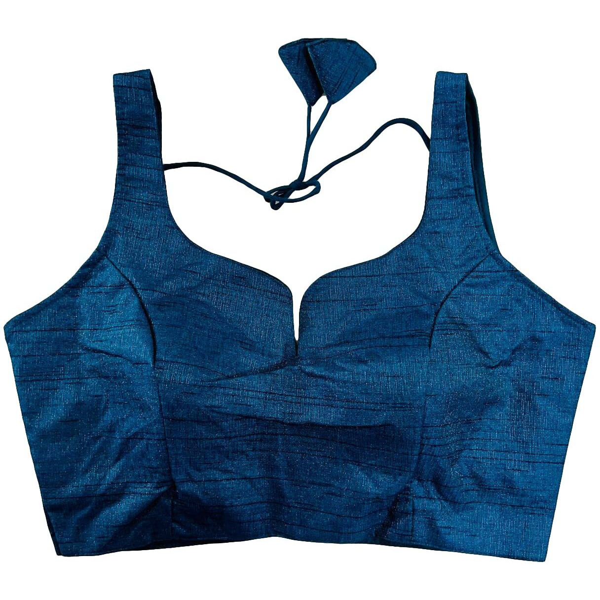 Pujia Mills Women's Heavy Phantom Silk Bollywood Style Sleeveless Trendy Blouse(Veda) (Morpeach, 34)