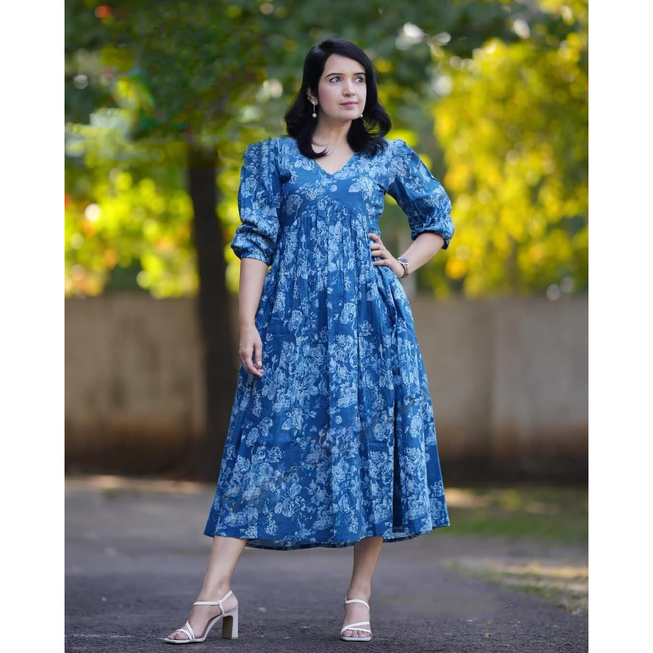 Nermosa Dresses For Women Stylish | One Piece Dress For Women Long | (In, Alpha, M, Regular, Navyblue)