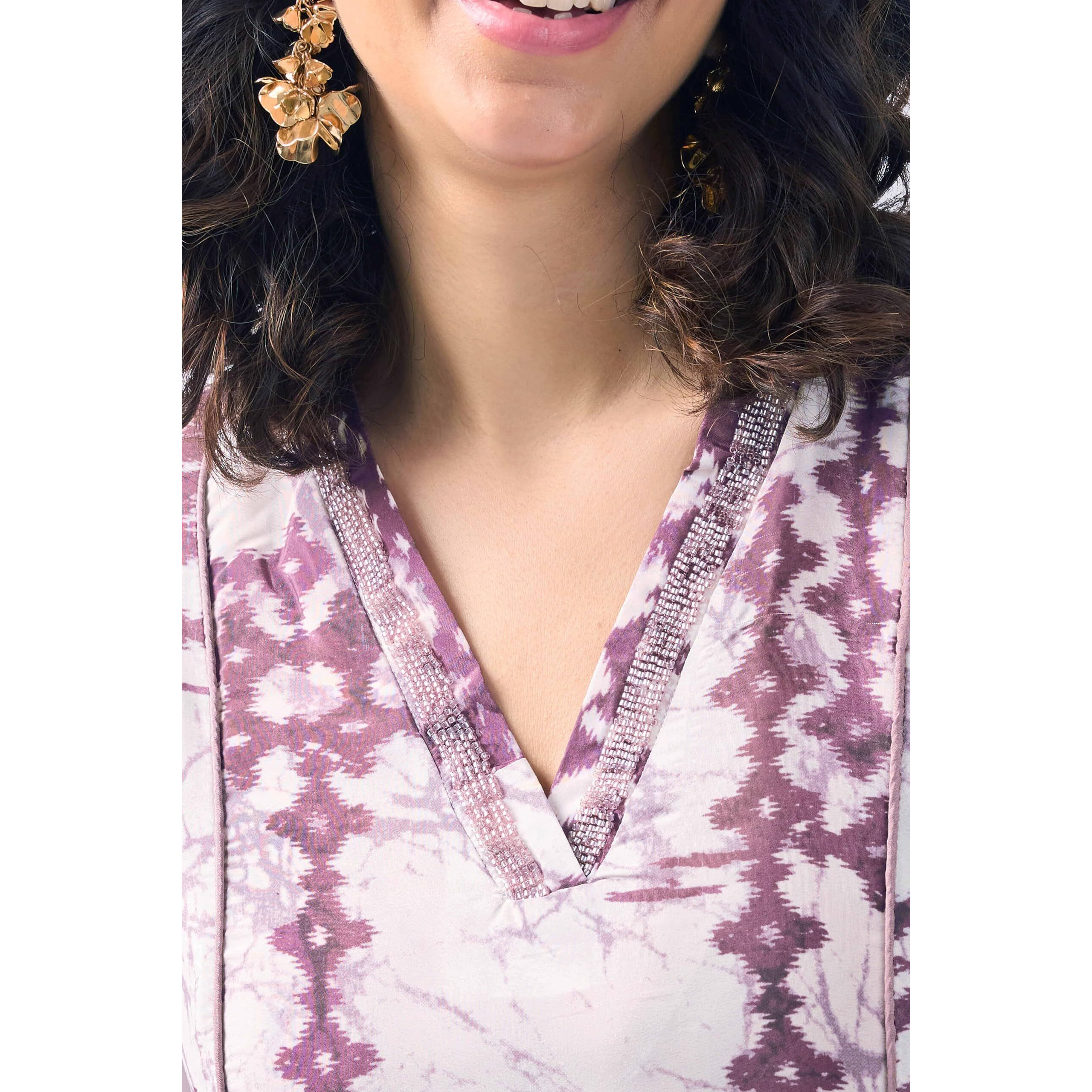 Toochki Kurta Set For Women | Two Piece | Off White Abstract Printed | Rayon (Tkcbl-Ry-321-Ow-Ksa Parent)