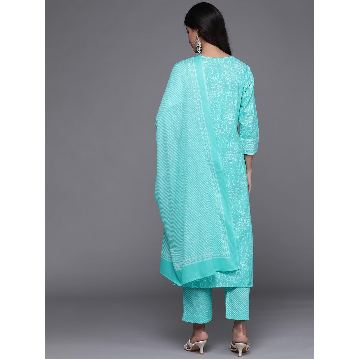 Varanga Cotton Bandhani Printed Embroidered Kurta With Straight Pant And Dupatta