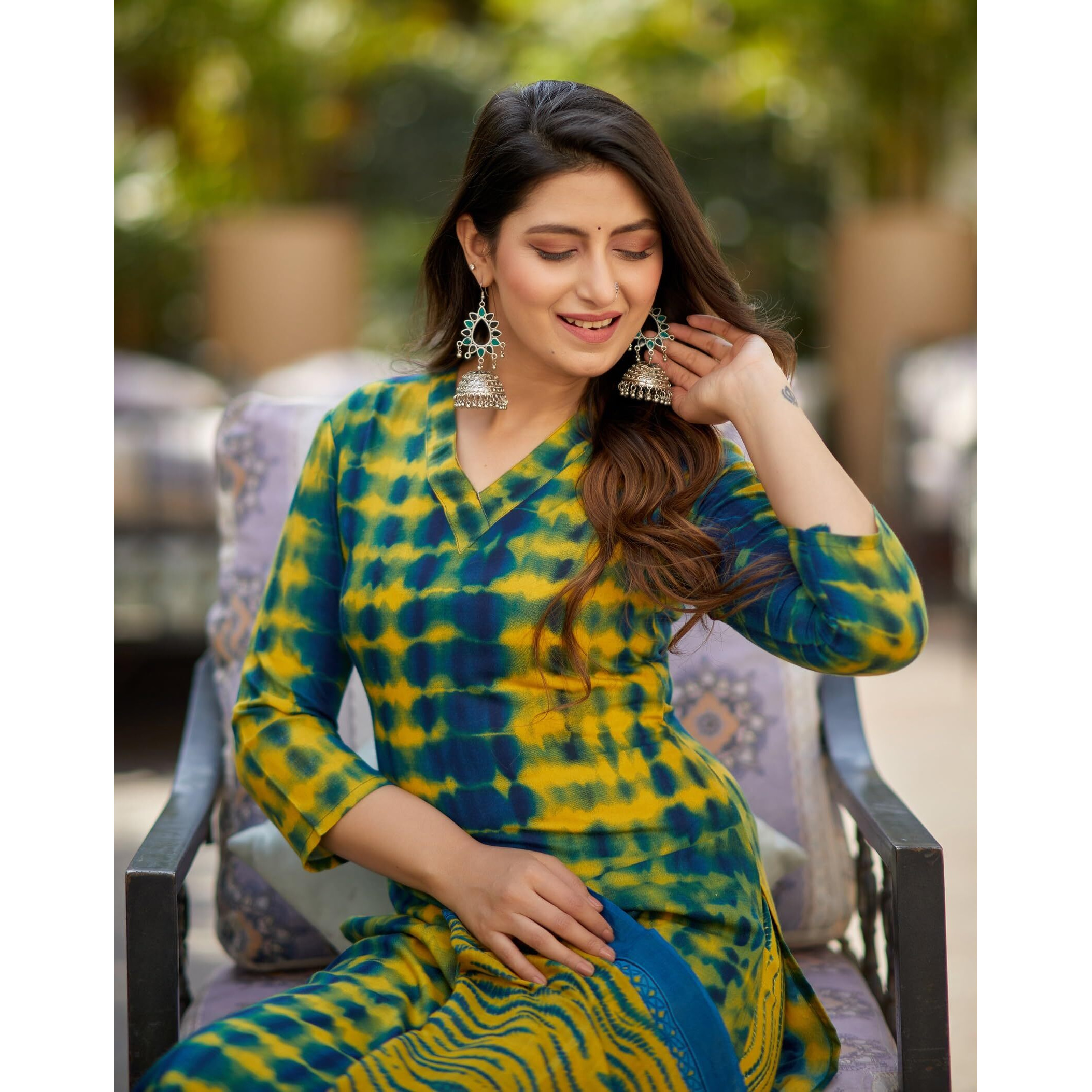 Nermosa Women Printed Straight Kurta And Pant Set With Dupatta (In, Alpha, S, Haldi)
