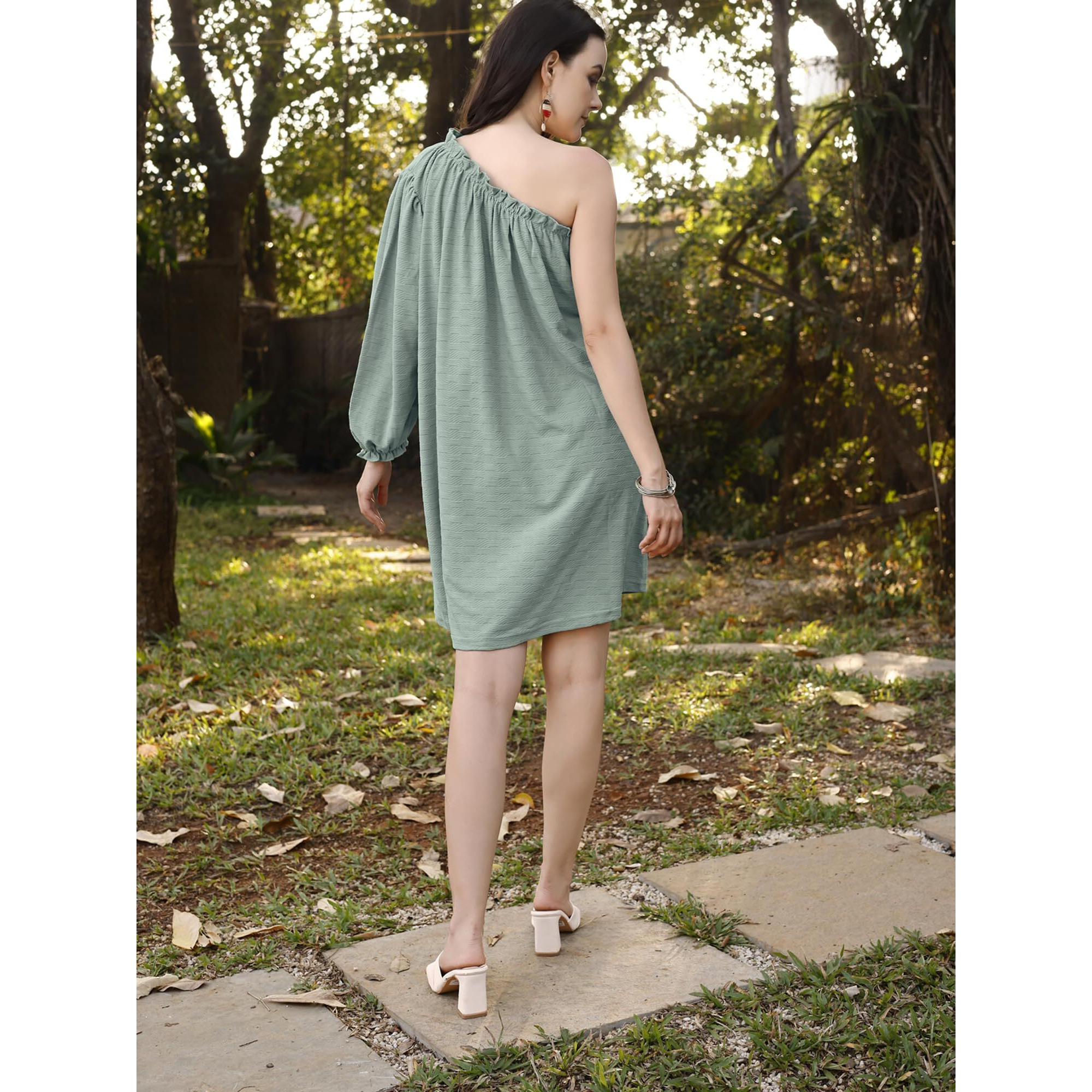 Purvaja Womens A-Line Above Knee Length Dress (Pixi-012-Pastel_Light Green_3X-Large)