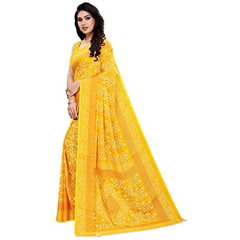 Satrani Women's Polyester Saree (2041St572_Light Yellow)