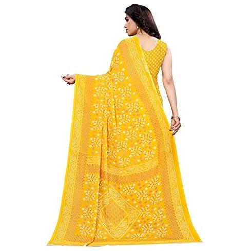 Satrani Women's Polyester Saree (2041St572_Light Yellow)