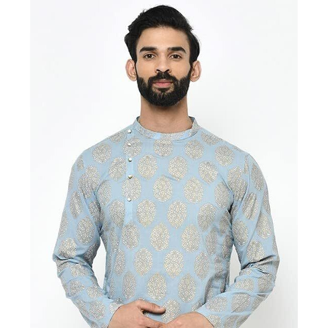 Kisah Men's Blue Indian Ethnic Wear Kurta For Wedding & Festivals-38