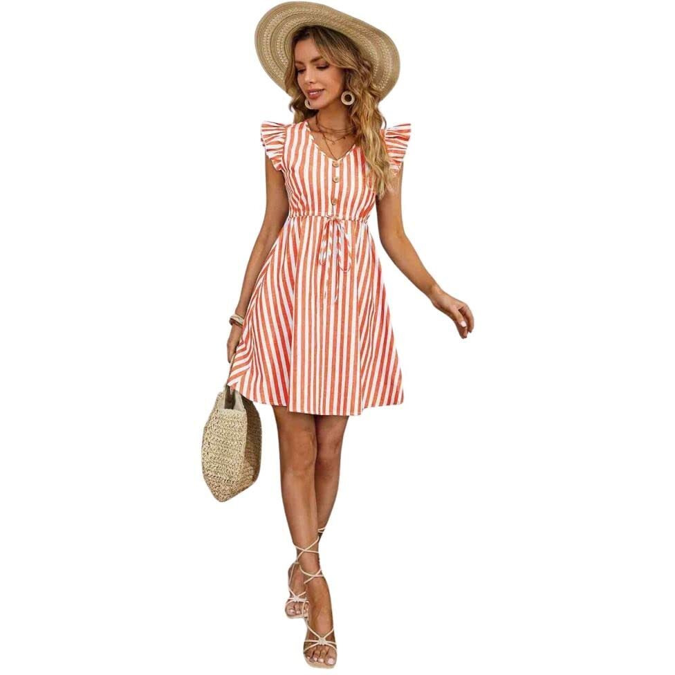 Leriya Fashion One Piece Dress For Women| Midi Dress For Women| Birthday Dress For Women (Small, Orange)