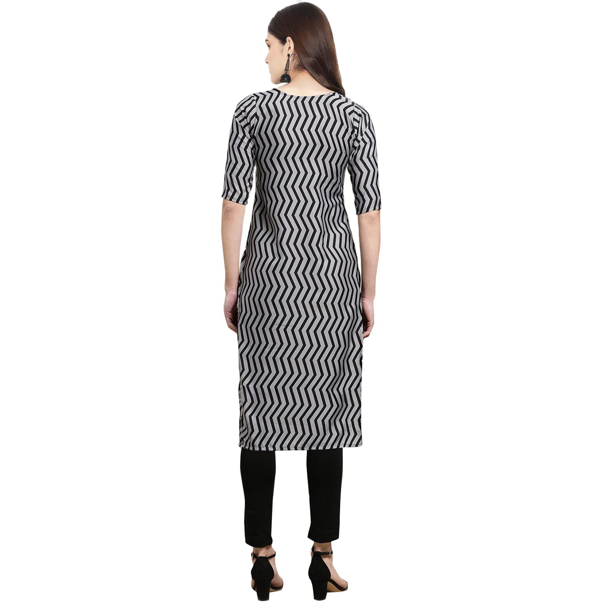 Pinkmint Women's Crepe Digital Print Straight Kurta [Pack Of 6](Qv-332-336-335-355-367-346-M)