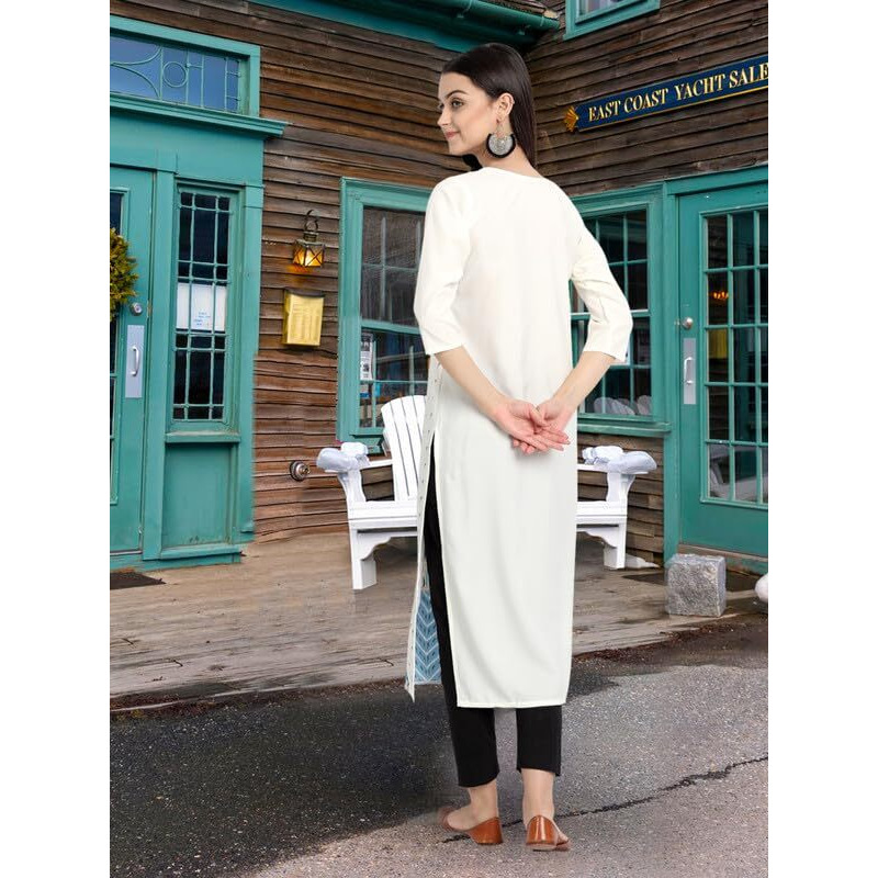 Pinkmint Women's Printed Kurti For Women's Round Neck Straight Kurti For Women (Pack Of 5)