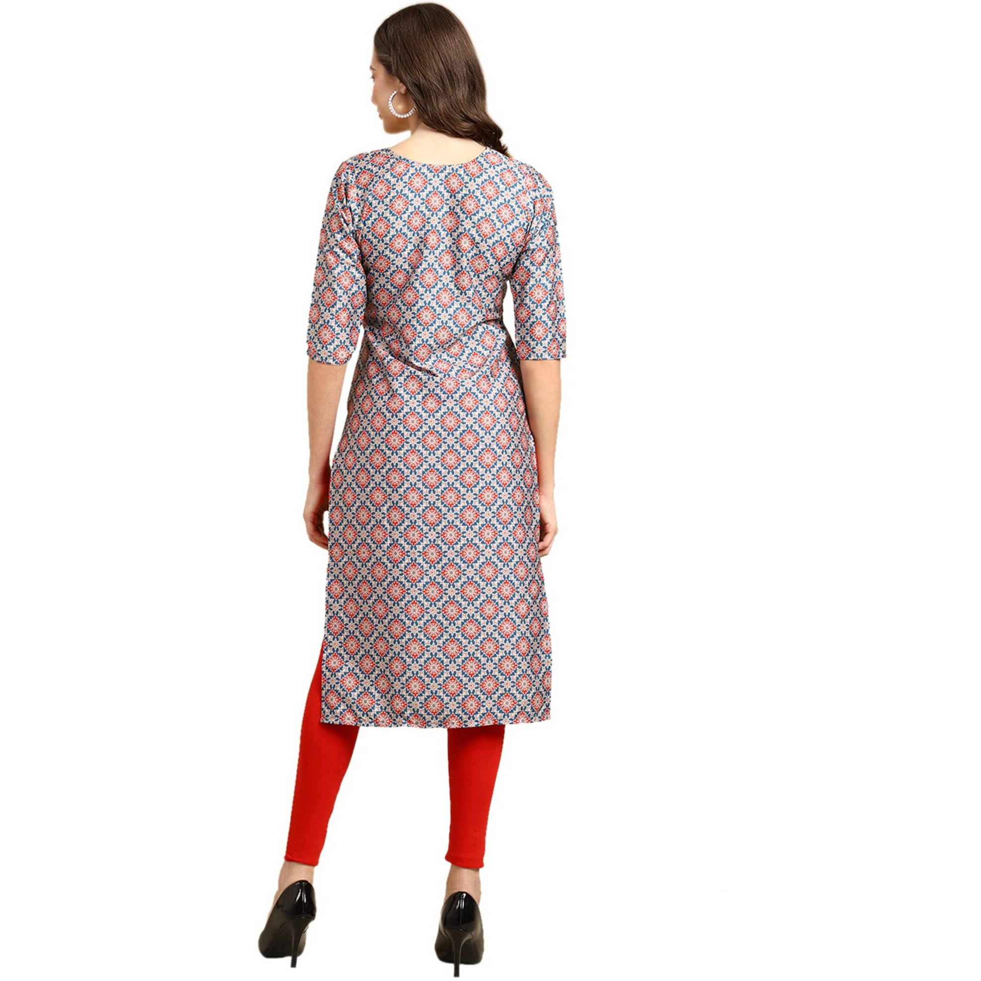 Pinkmint Women's Crepe Digital Print Straight Kurta(Pack Of 6)[Qv-372-338-340-337-362-353-S]