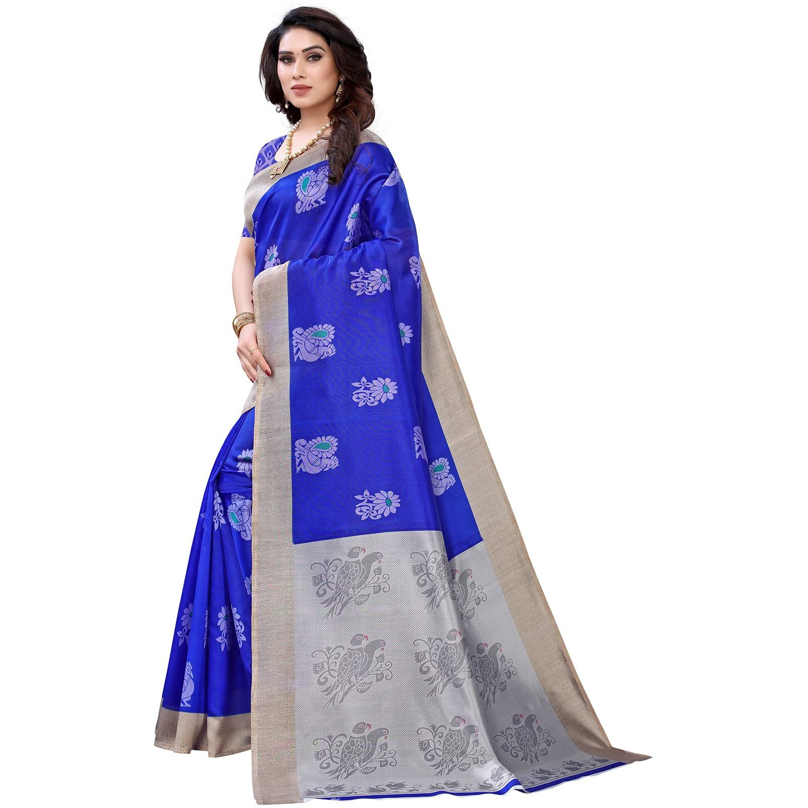 Satrani Women's Art Silk Saree (1932St454_Blue)
