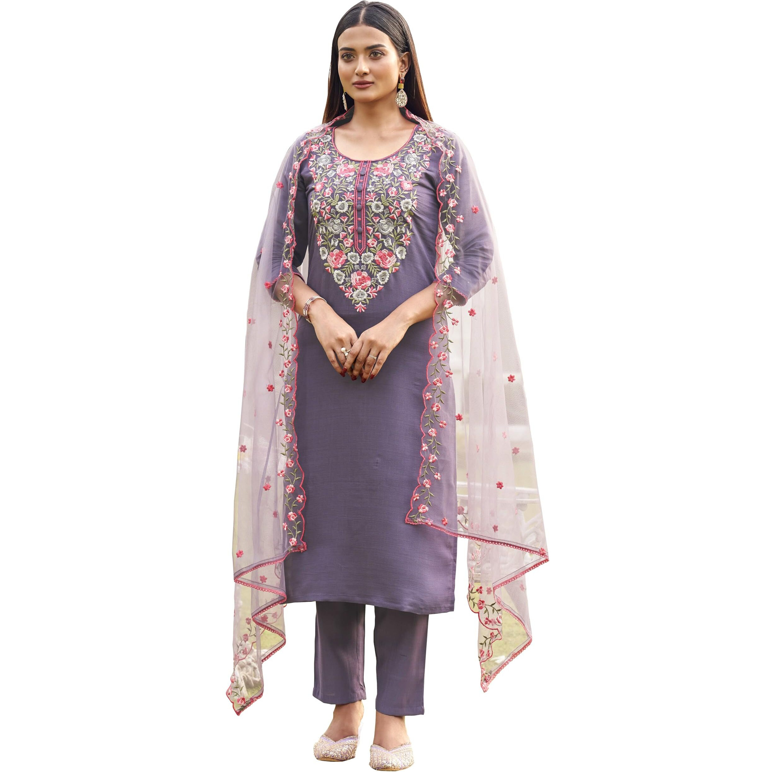 Womanista Women's Silk Blend (Kurtaset_1219_Purple_S)