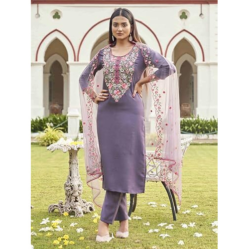 Womanista Women's Silk Blend (Kurtaset_1219_Purple_S)