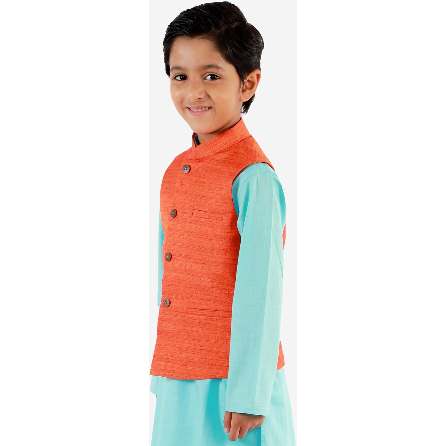 Jbn Creation Vastramay Boys' Orange Nehru Jacket (B1364)