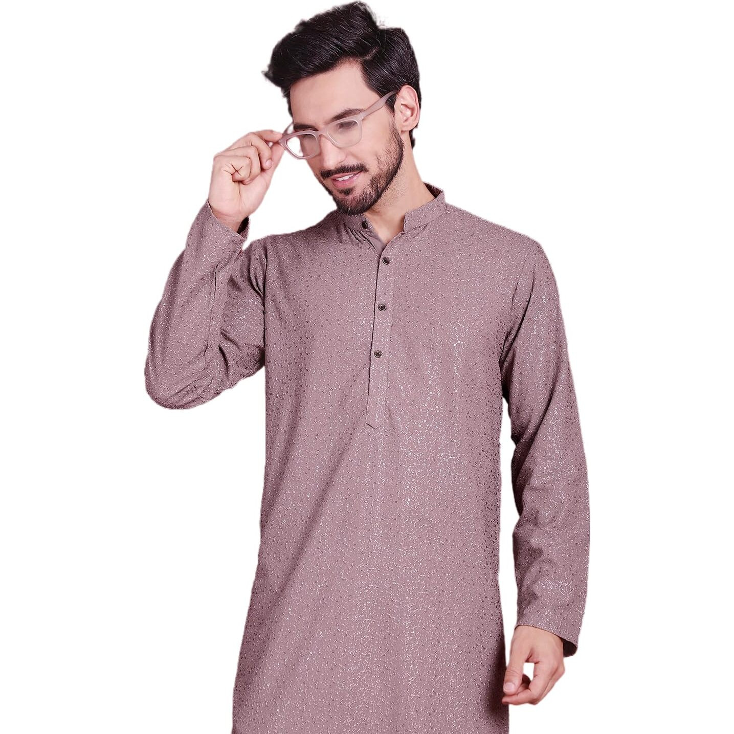 Jompers Mens Sequins Chikankari Kurtas (Grey, M)