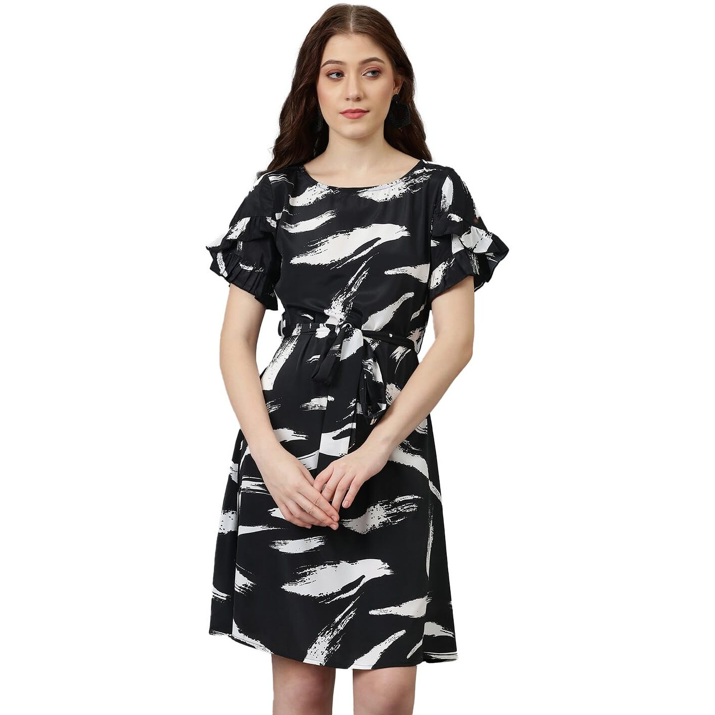Kotty Women's A-Line Dress(Black,L)