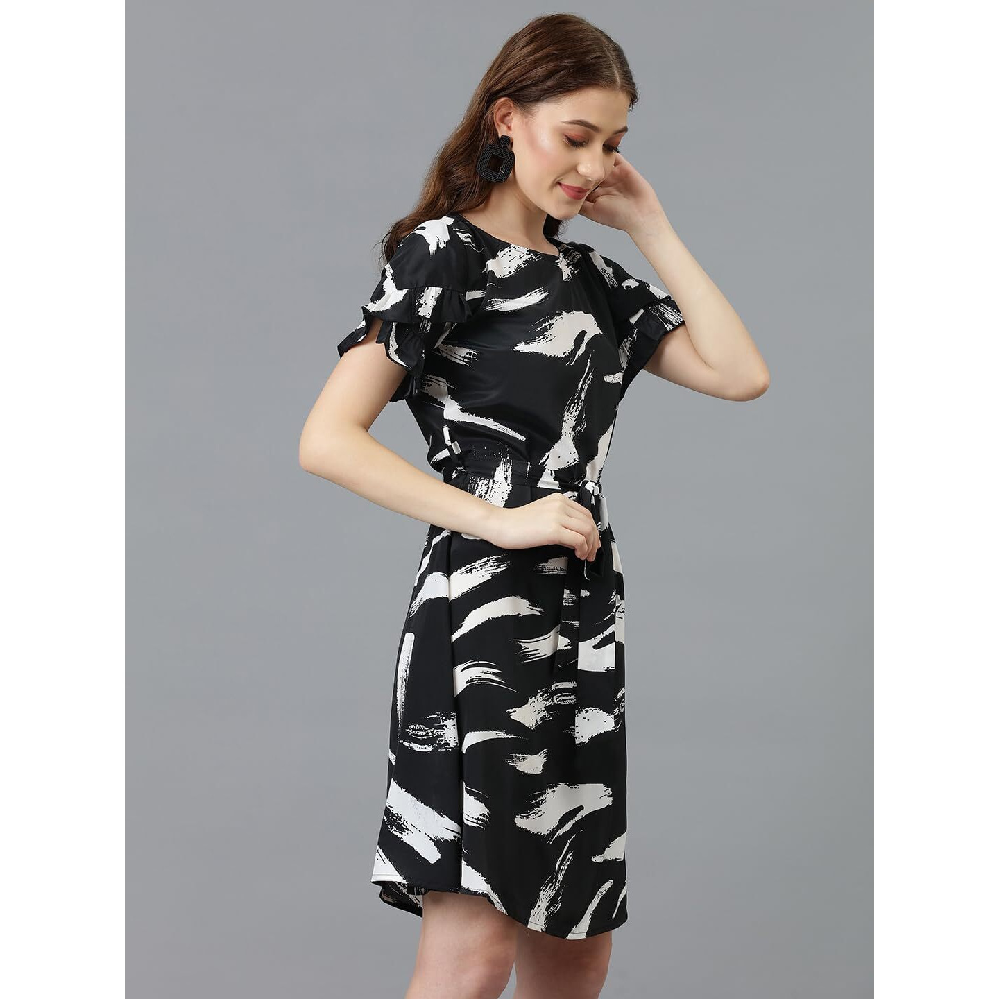 Kotty Women's A-Line Dress(Black,L)