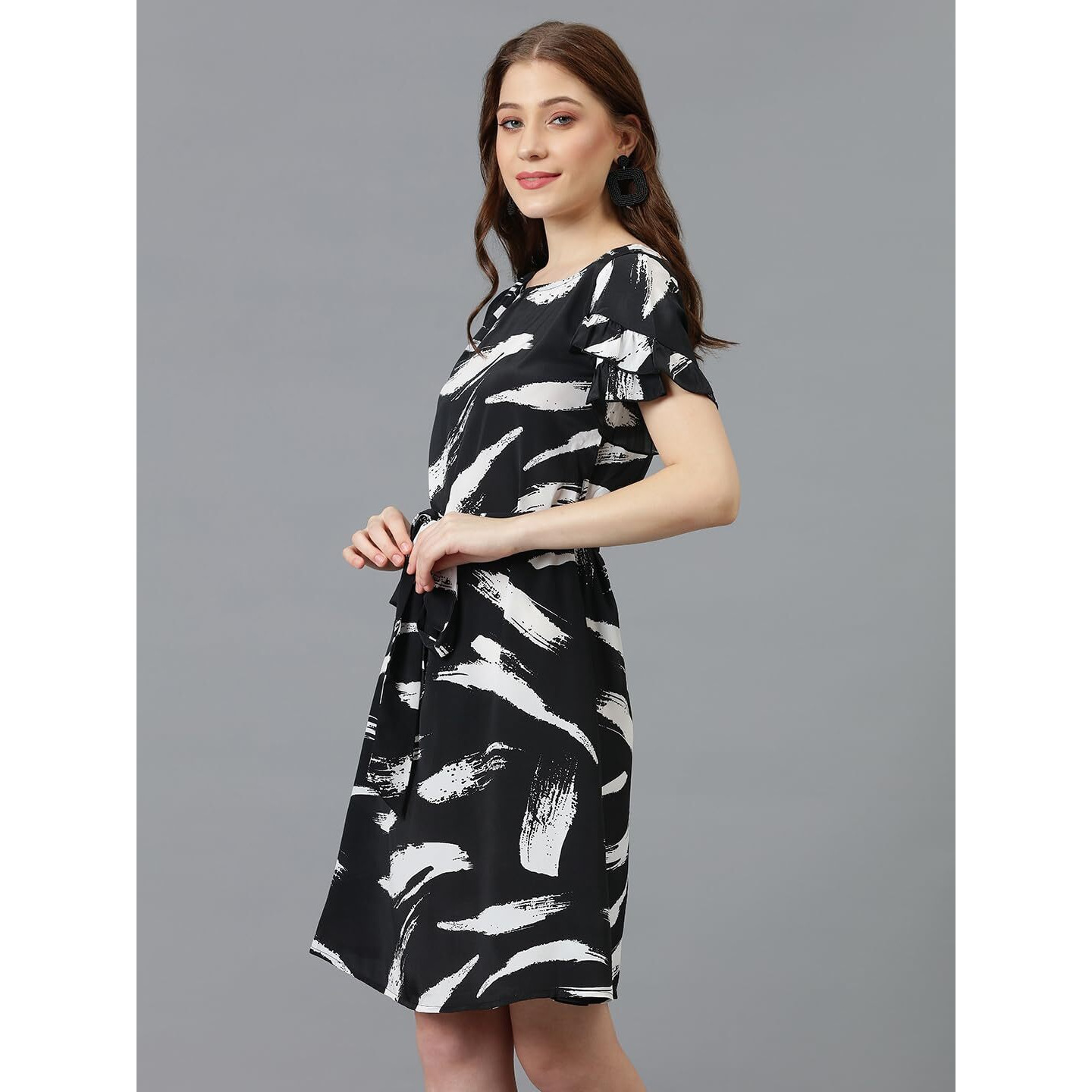 Kotty Women's A-Line Dress(Black,L)