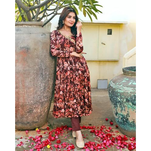 Greciilooks Women's Rayon Regular Kurta Set (Gl-W.Kurta Set-K2766&P188&D126_Red_3Xl)