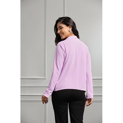Om Sai Latest Creation Women's Lycra Open Front Dress (Oslc-W1856&W1857&Tr863_Purple_M)
