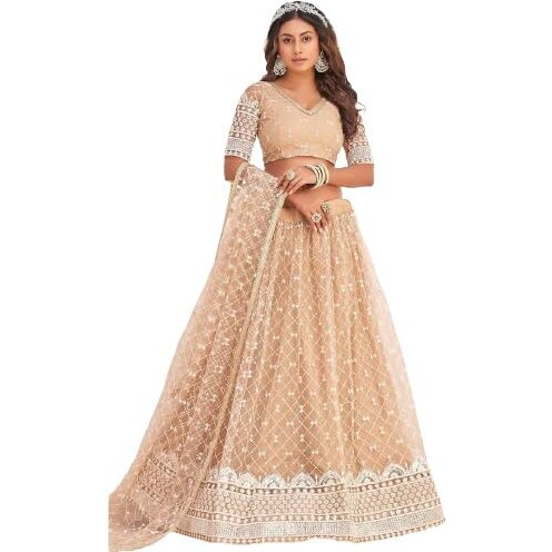 Patlani Women's Multi Cording Semi-Stitched Lehenga Choli (Chain-Peach)