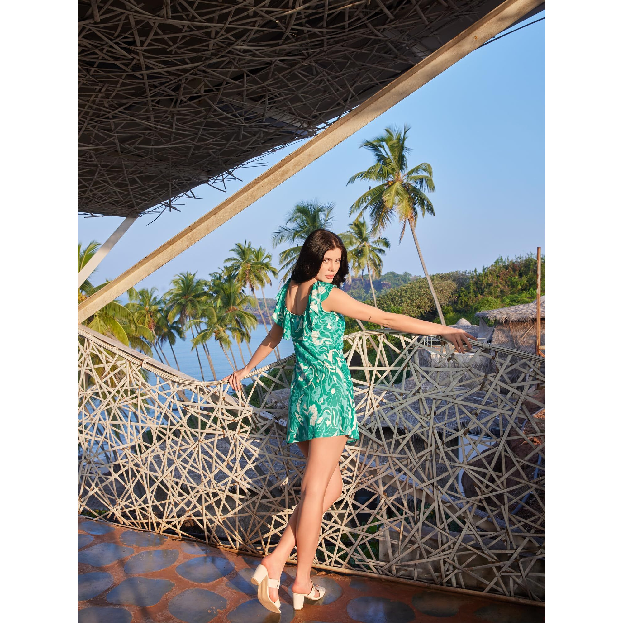 Purvaja Womens A-Line Mini Length Dress (Wini-005-Kelps_Green_Xx-Large)