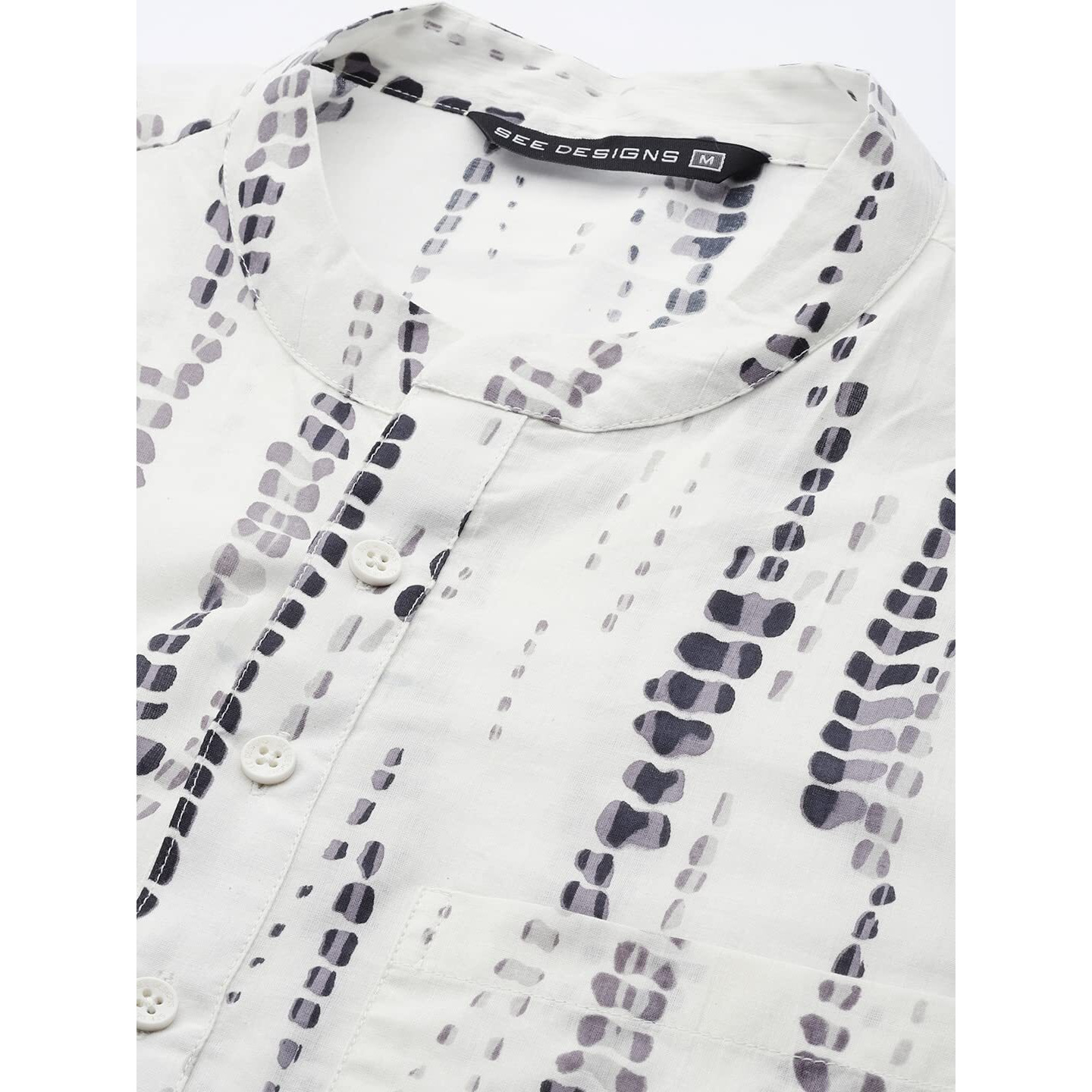 See Designs Men White Multi Tie And Dye Print Design Straight Kurta_Sdkt1115S