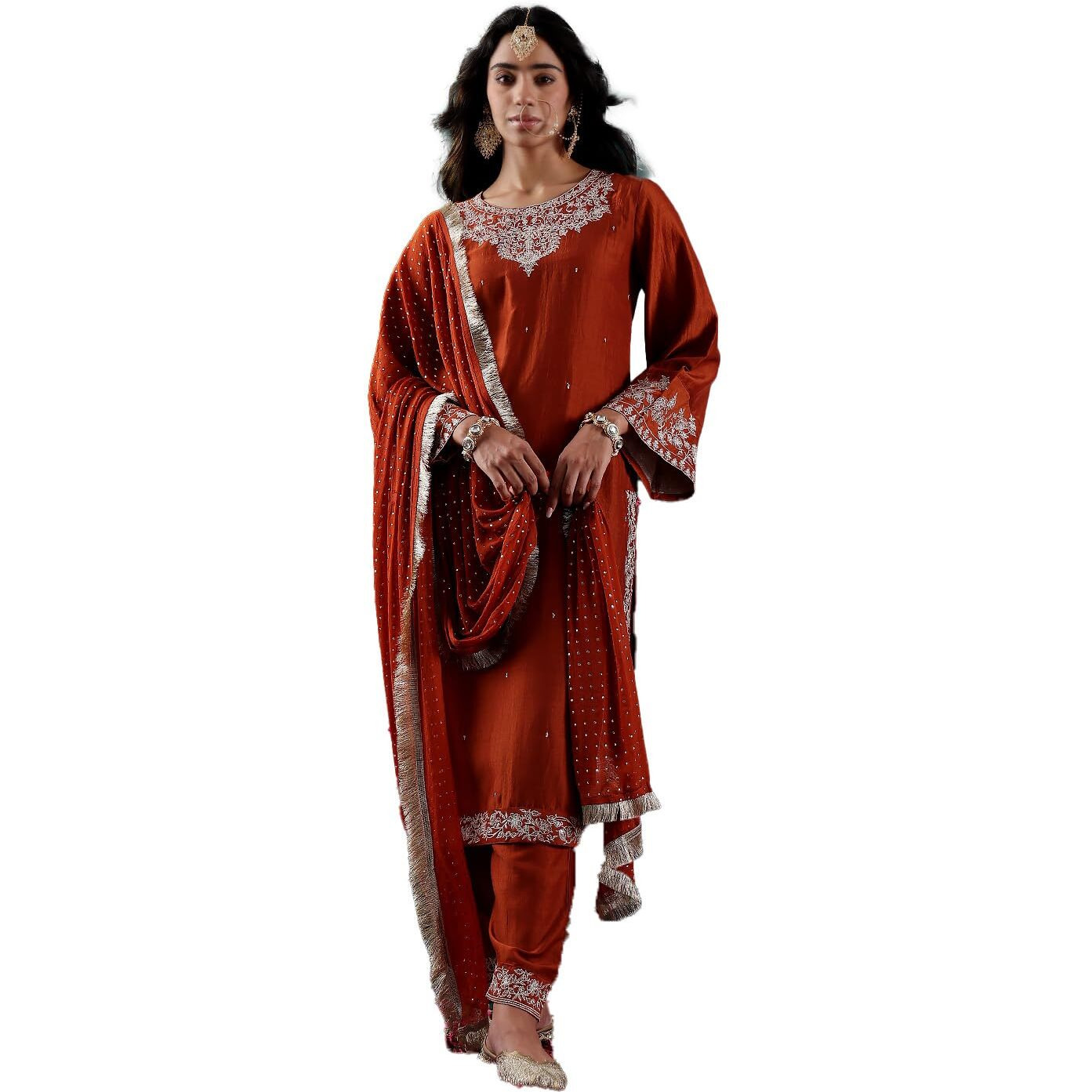 Varanga Women's Cotton Regular Kurta, Kurta Bottom Set With Dupatta Set  Comfortable & Stylish Ethnic Wear For Women