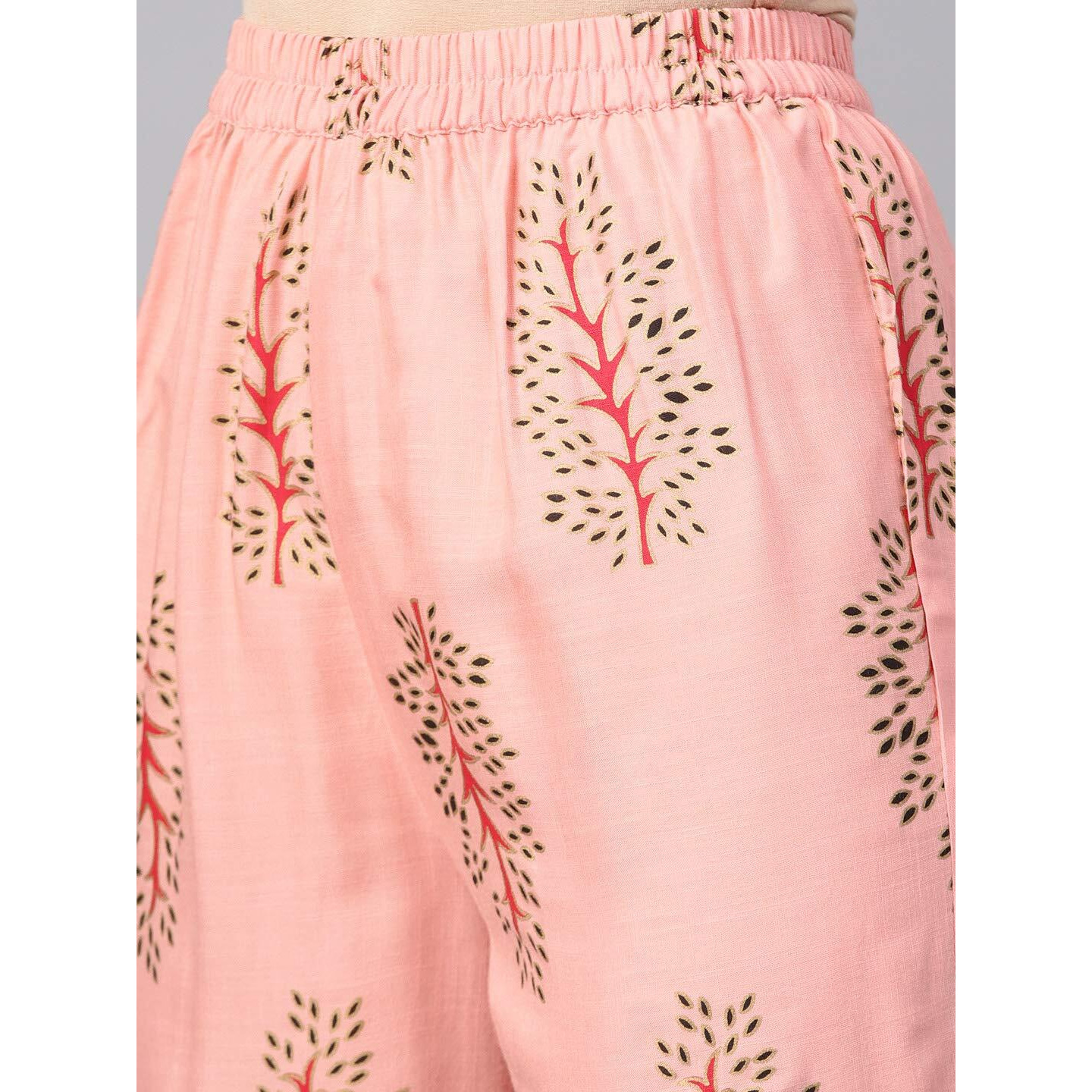 Idalia Black Rayon Kurta With Pink Printed Pants