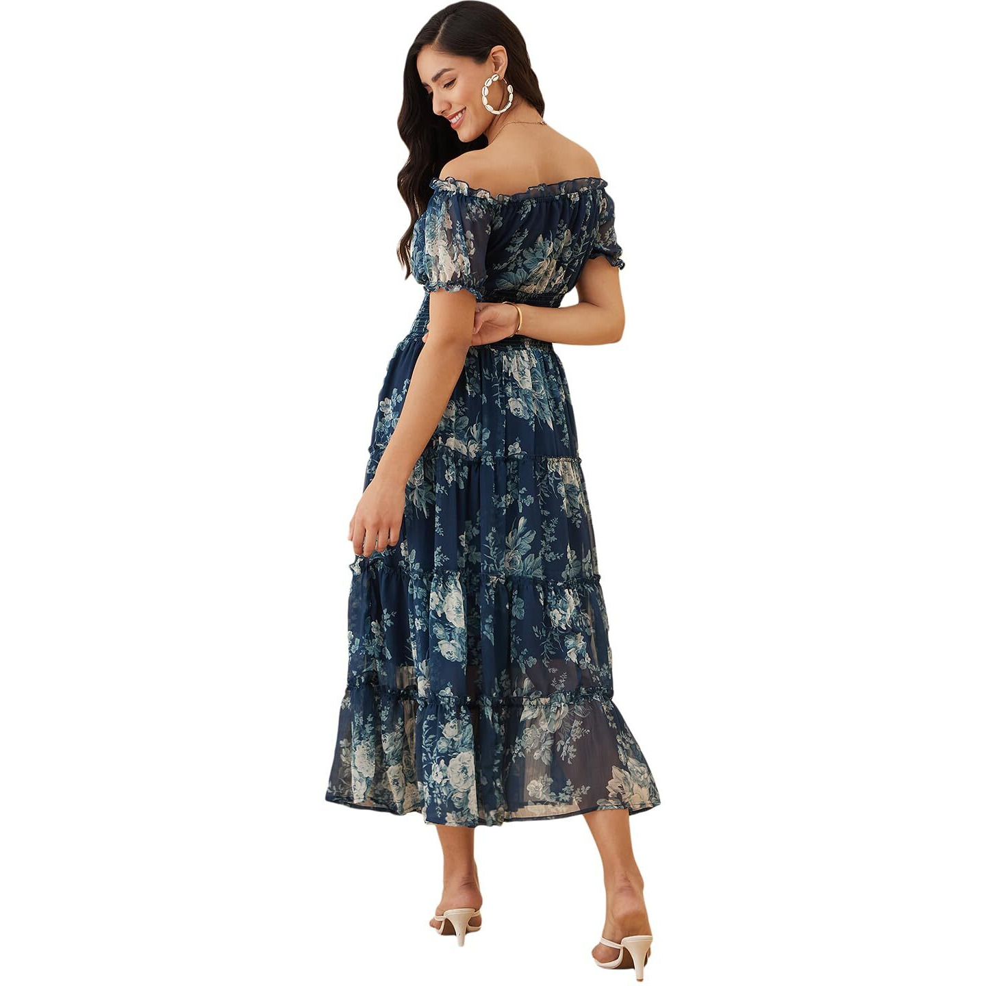 Rare Women's Regular Fit Fit And Flare Dress (Ep7546F_Teal Blue Medium)