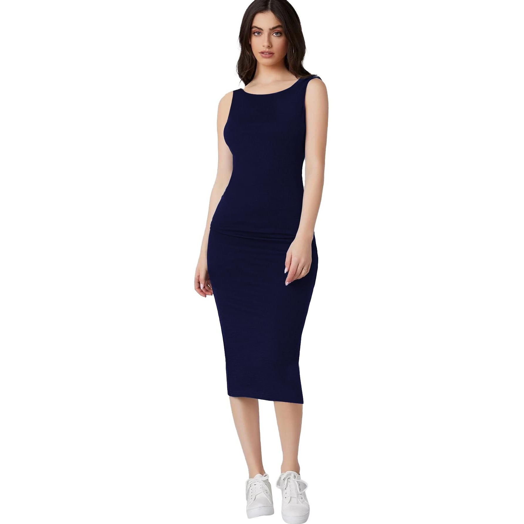 Toochki Dress For Women | Dresses For Women | Women Dress | One Piece Dress For Women Long |Bodycon Dresses | Bodycon Fit Dress | Midi Length Dress | Lycra Dress | Beach Outfits For Women Dark Blue