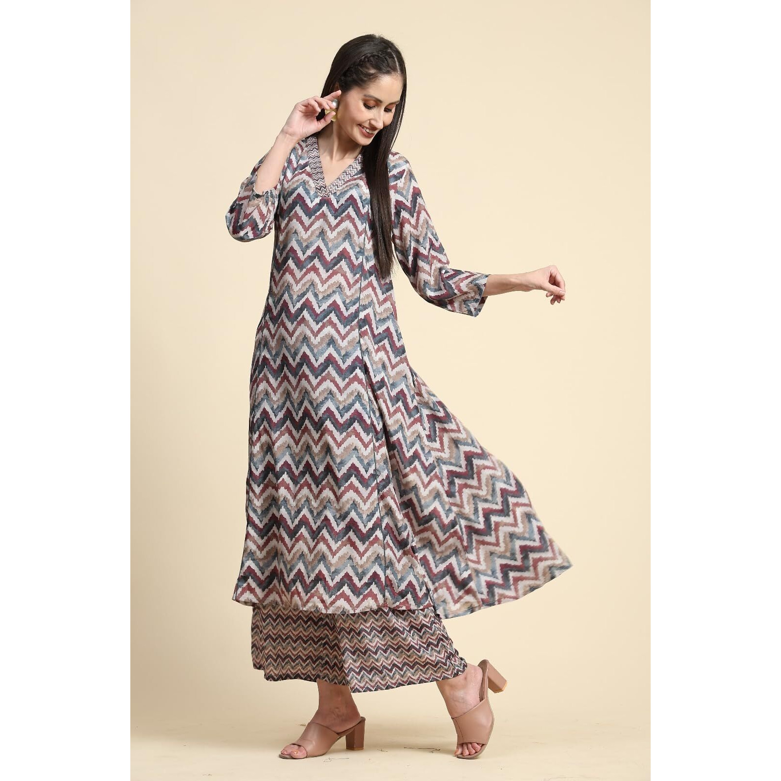 Toochki Kurti Plazzo Set For Women | Kurtis For Women Rayon | Two Piece Kurtis Set | Kurti Sets For Girl | Multicolor Kurti Set |Kurti Plazzo Set | Western Kurti Set (Tkcbl-Ry-257-Ml-Ksb Parent)