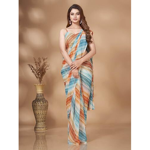 Womanista Women's Leheriya Georgette (Ti_3334_Multicolor)
