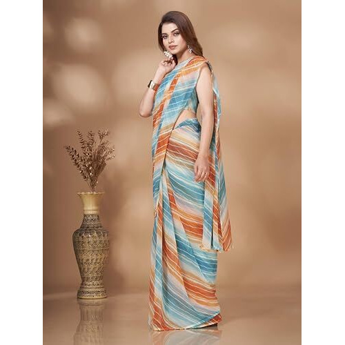 Womanista Women's Leheriya Georgette (Ti_3334_Multicolor)