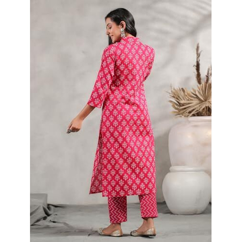 Anubhutee Ethnic Motif Printed Collared Straight Kurta With Trouser Set