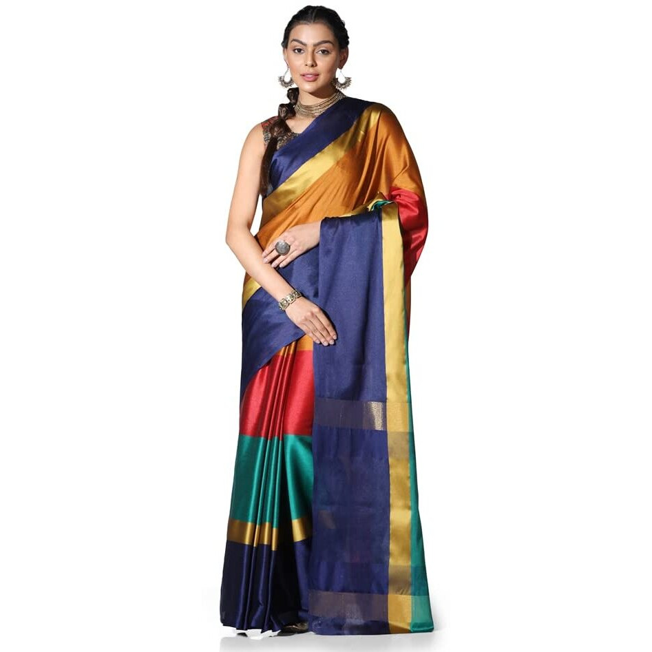 Dhruvi Trendz Cotton Silk Women's Saree (Dt-S1226_Multicolour)