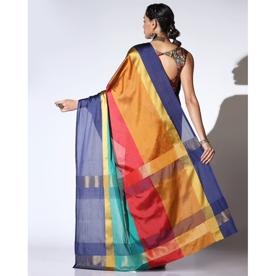 Dhruvi Trendz Cotton Silk Women's Saree (Dt-S1226_Multicolour)