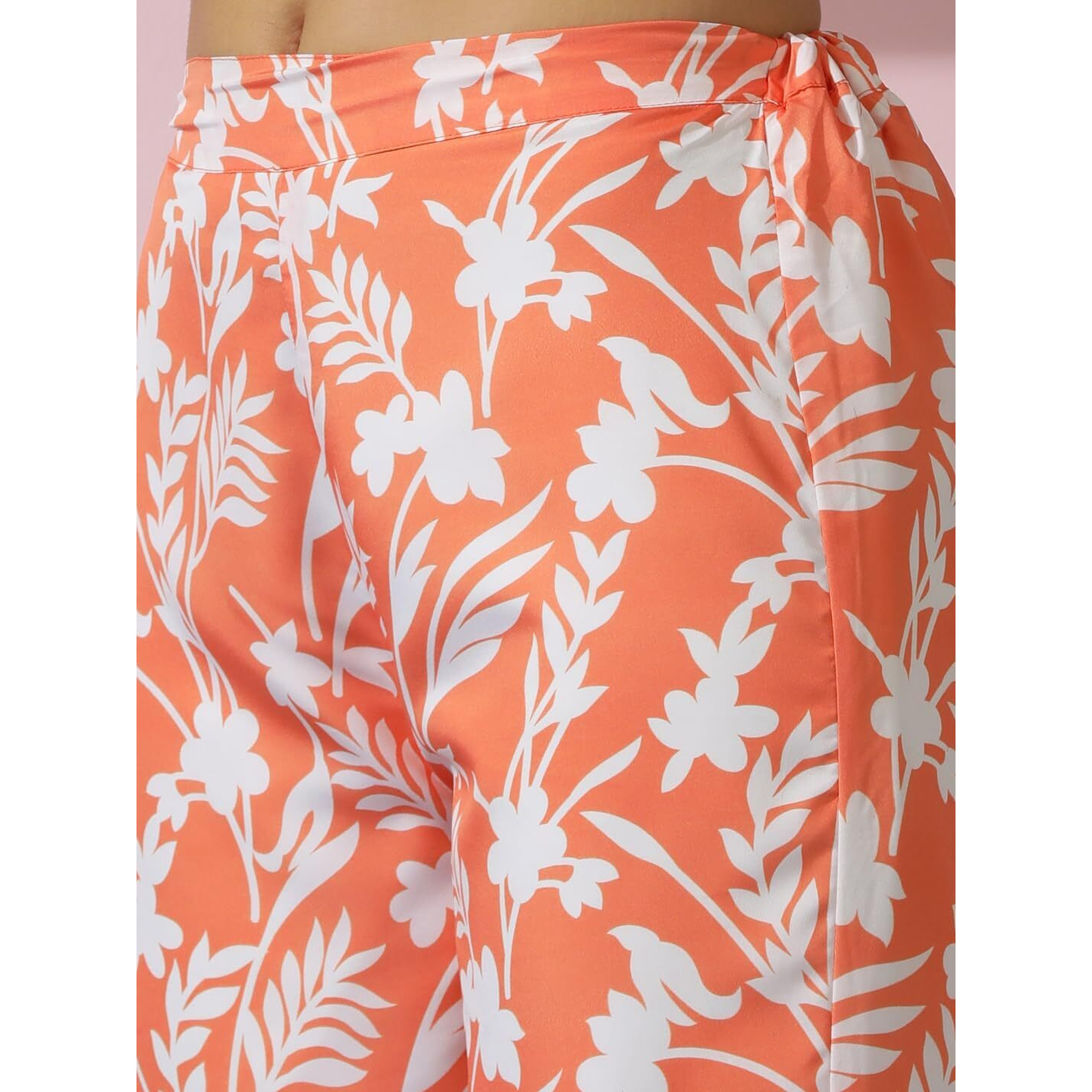 Kotty Women's Top With Trouser Co-Ords(Orange,S)