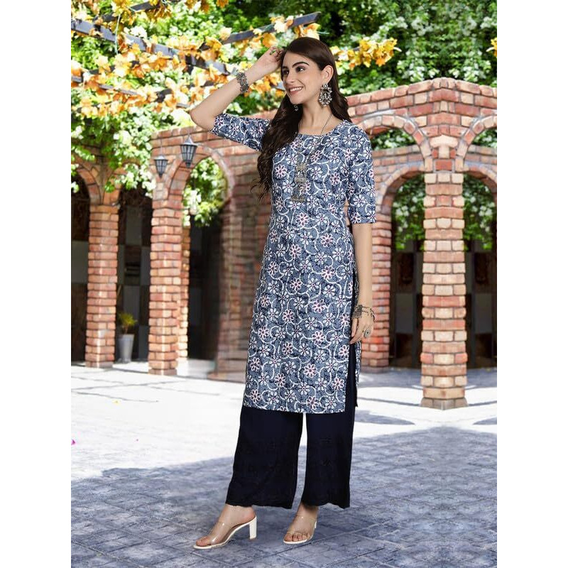 Pinkmint Crepe Printed Kurti For Womens College Wear Kurti Festival Wear Kurti For Women (Pack Of 5)