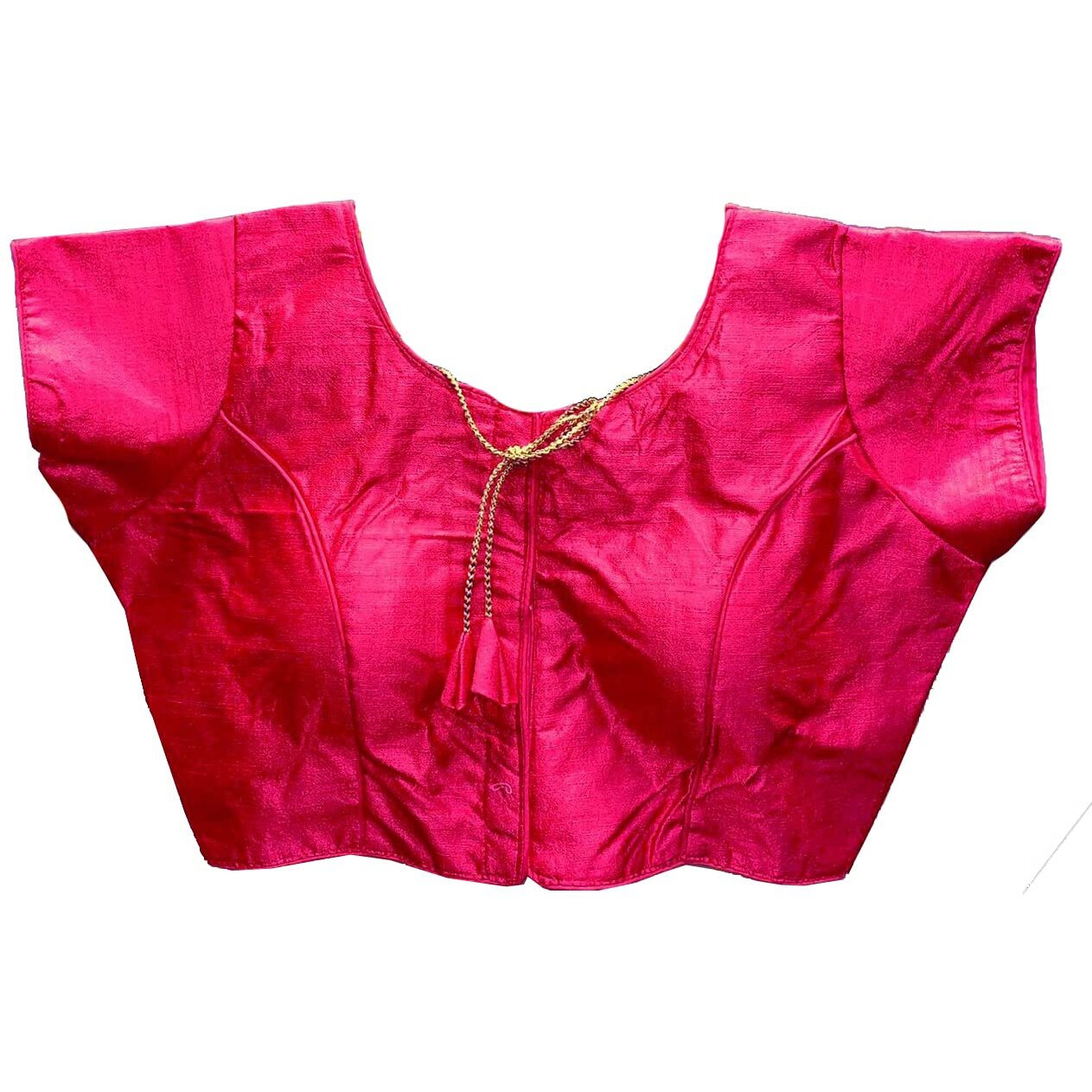 Vihu Fashion Women's Phantom Silk Short Sleeves Readymade Saree Blouse