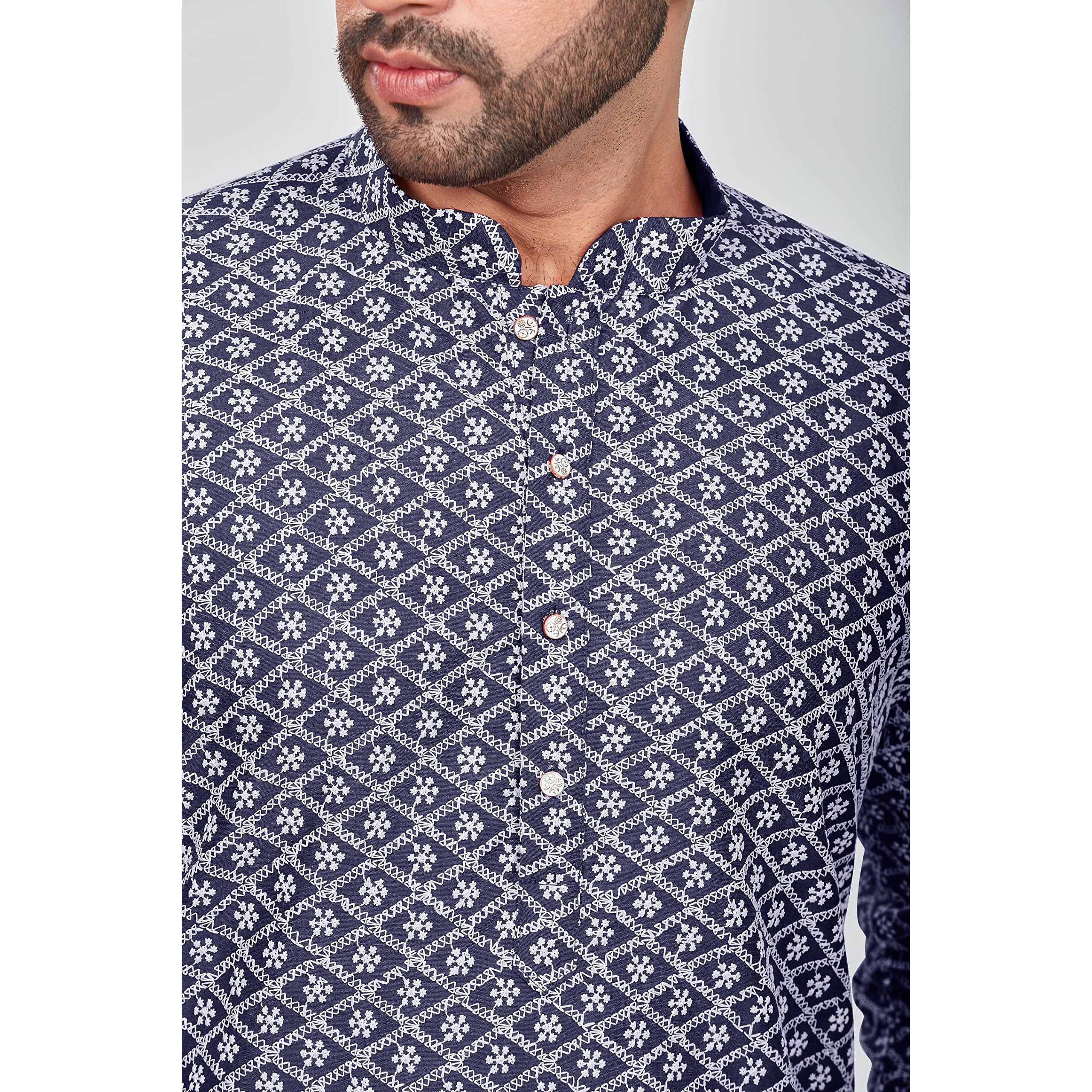 Be Active Cotton Men's Embroidered Lucknowi Grey Kurta Set || Men Kurta Pajama || Men Kurta Pajama Set || Kurta Pajama For Men (Rfsk0013 4 Set S)