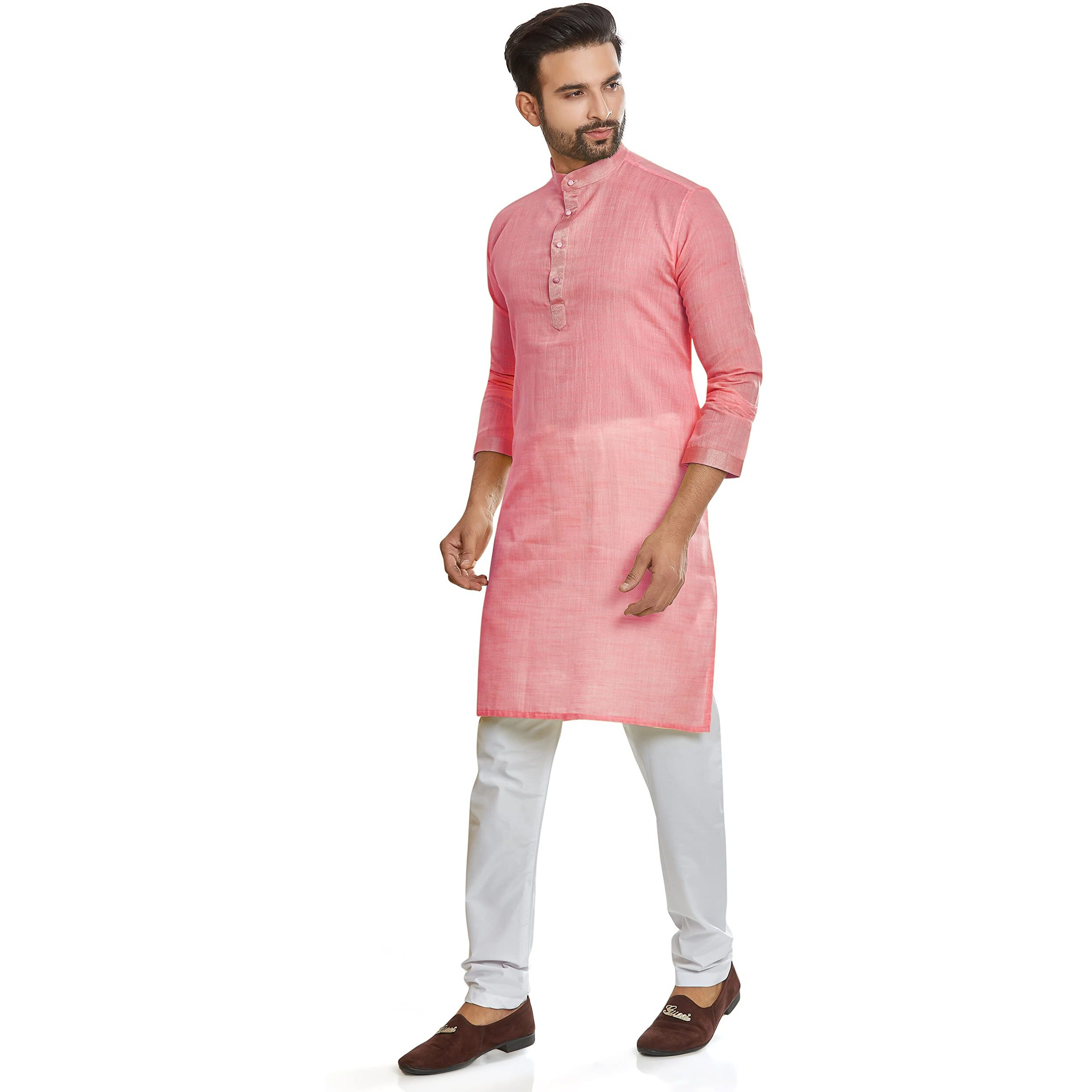 Be Active Linen Kurta Pyjama Set For Men|| Linen Export Quality Kurta Set-Sk0189-Set.6-Xxl(Pink)