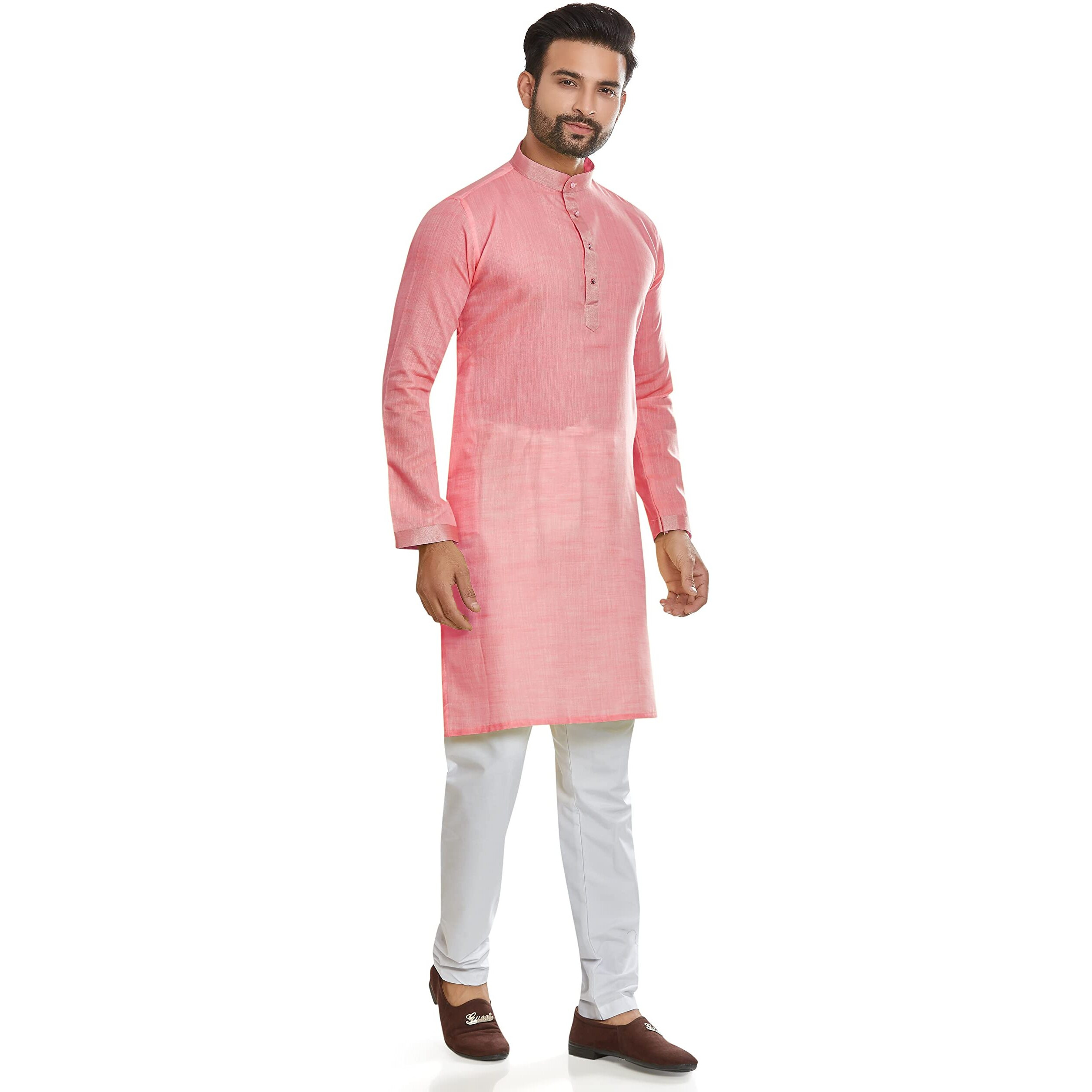 Be Active Linen Kurta Pyjama Set For Men|| Linen Export Quality Kurta Set-Sk0189-Set.6-Xxl(Pink)