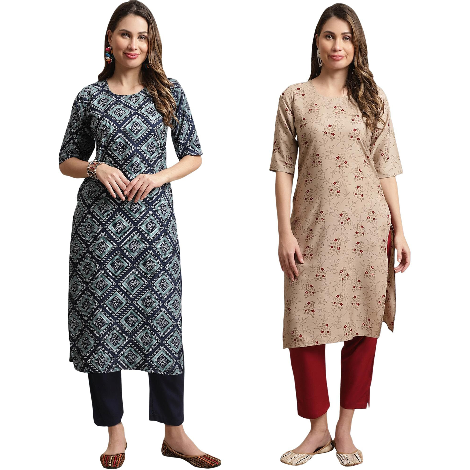 Tee Projekt Printed Crepe Kurti & Pant Set For Women Festival Wear For Women