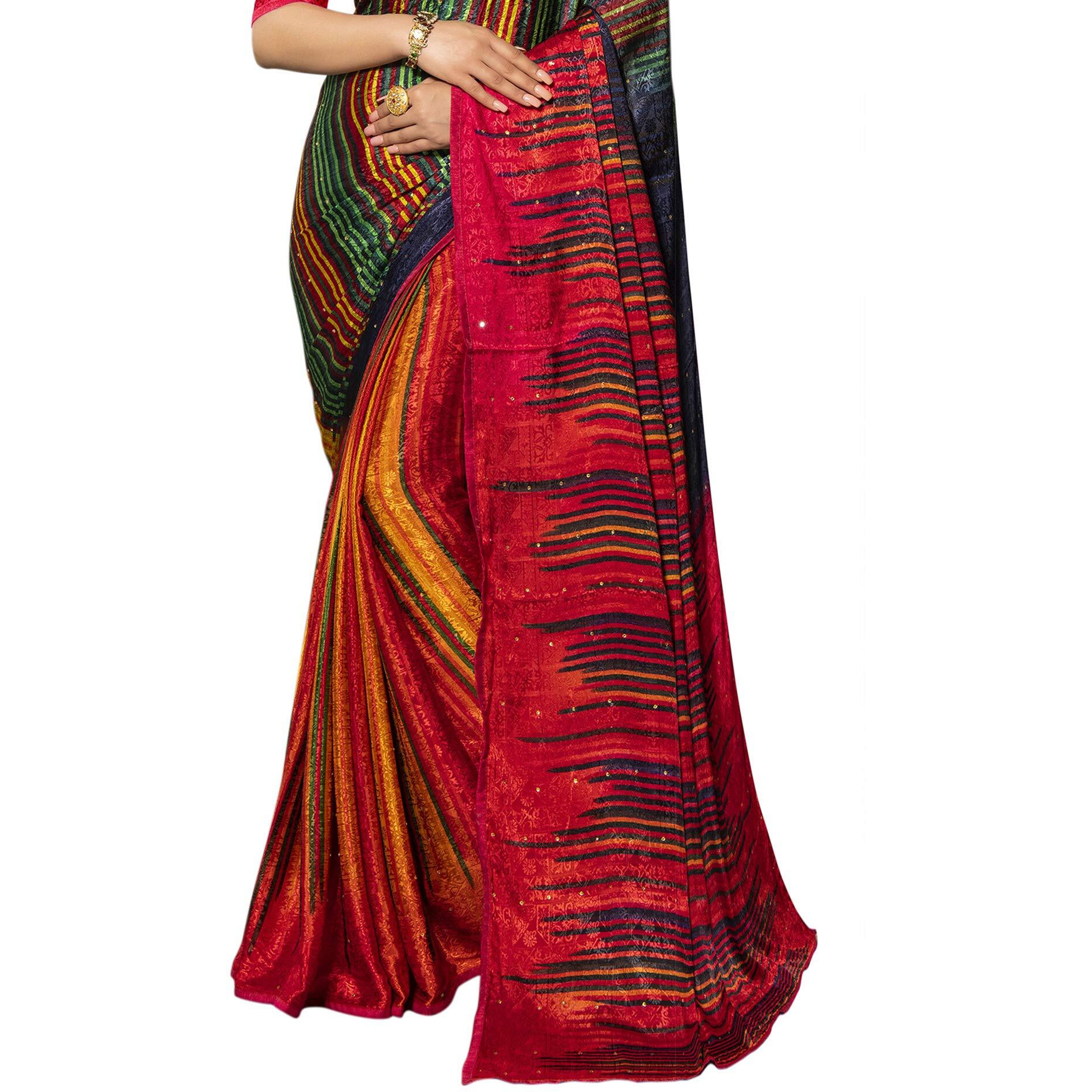 Satrani Women's Crepe Saree (1628St21605_Red)