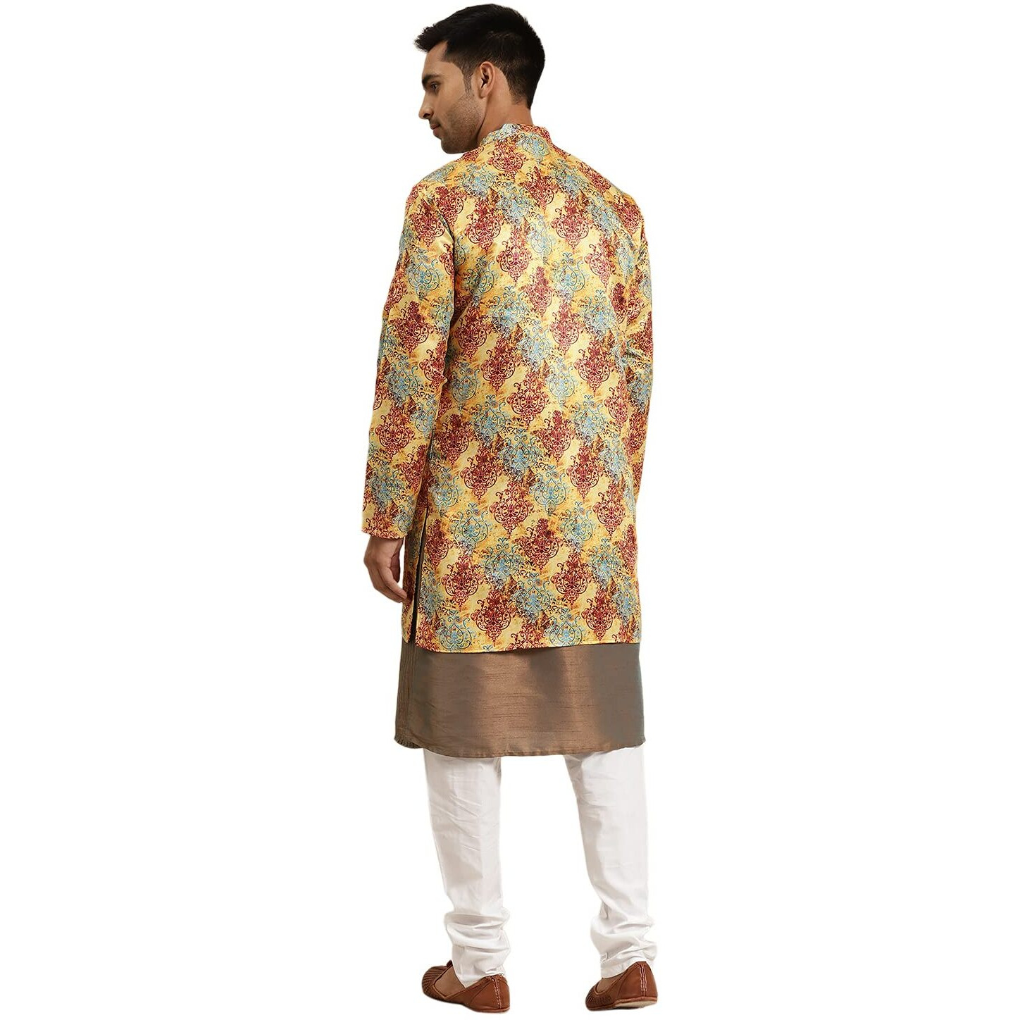 Sojanya (Since 1958 Men's Silk Blend Yellow Only Sherwani Jacket Size 38