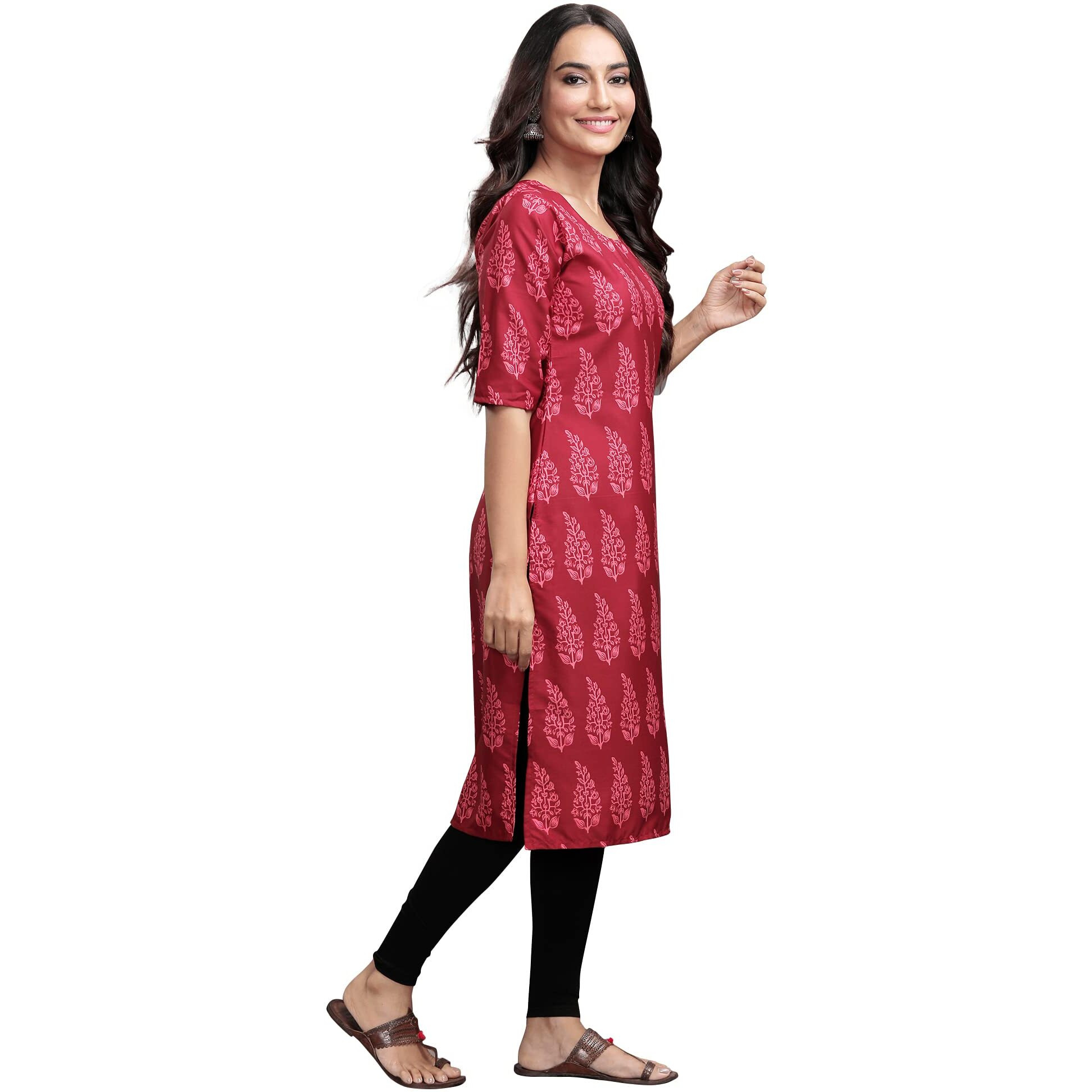 Pinkmint Women's Digital Printed Straight Kurta[Surbhi-530337-Xl]
