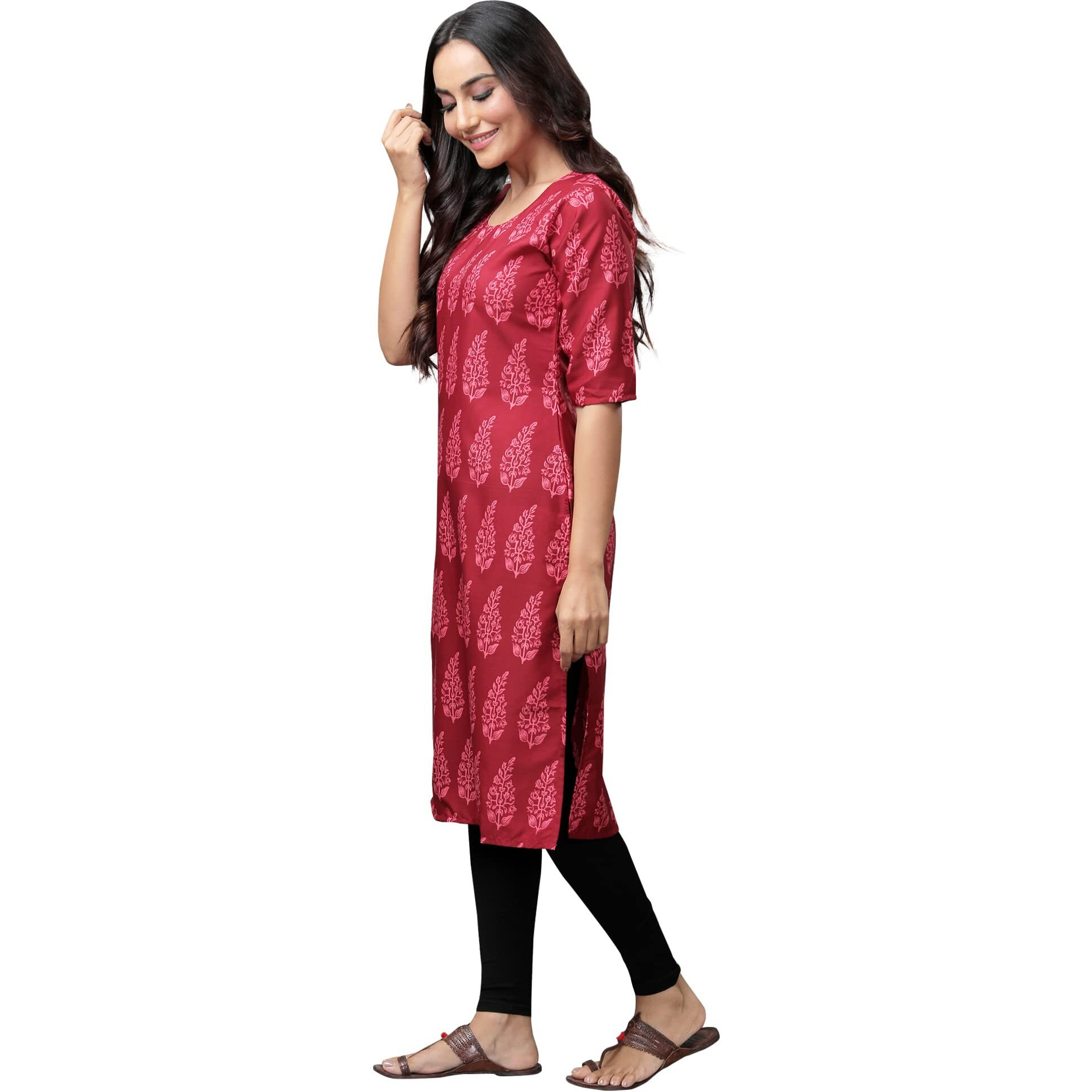 Pinkmint Women's Digital Printed Straight Kurta[Surbhi-530337-Xl]