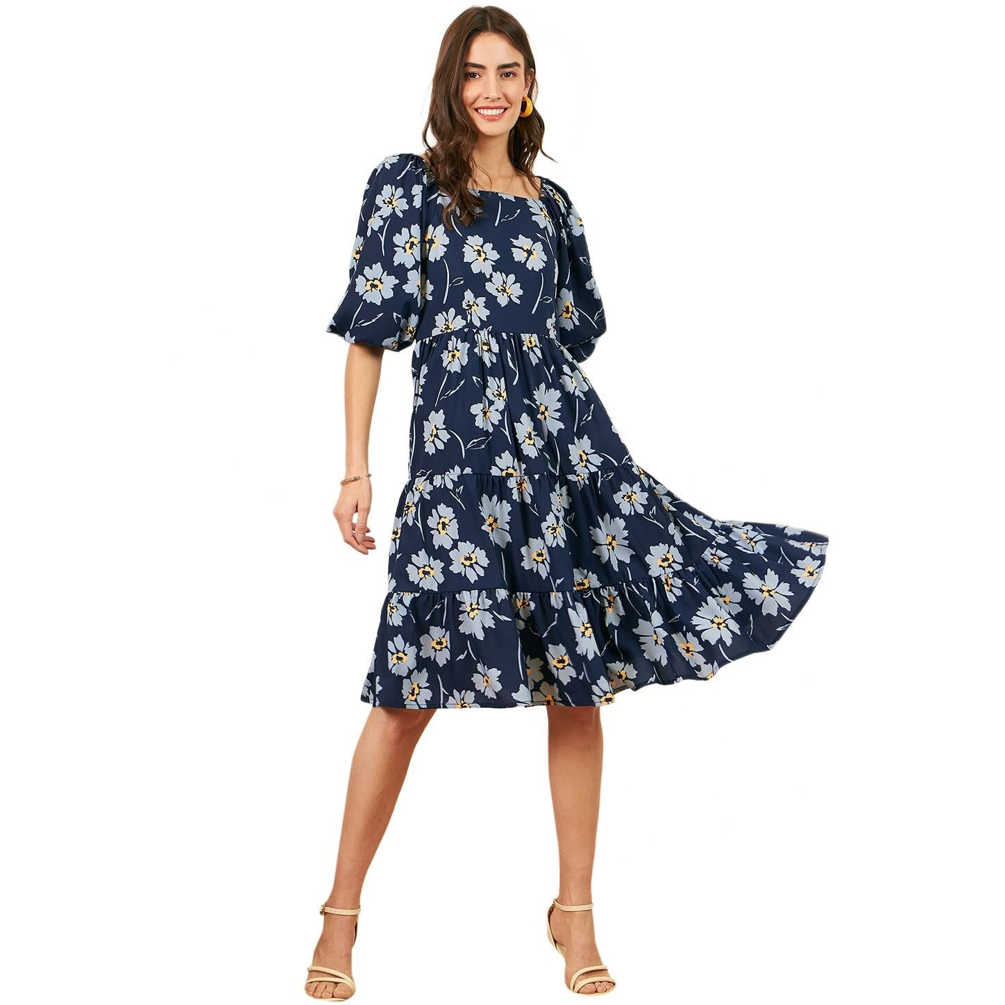 Rare Women's Regular Fit Dress (Ep7532F_Navy Blue S)